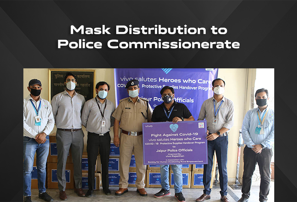 Mask distribution in police line- June 2020